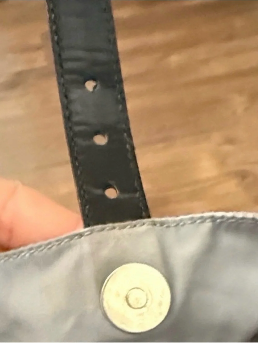 Prada Vintage Light Gray Blue Modified Nylon Flap Drawstring Backpack